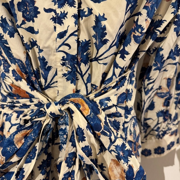 NWT Cara Cara Leighton Floral Poplin Shirtdress Azure Alexandria Floral - Picture 3 of 7